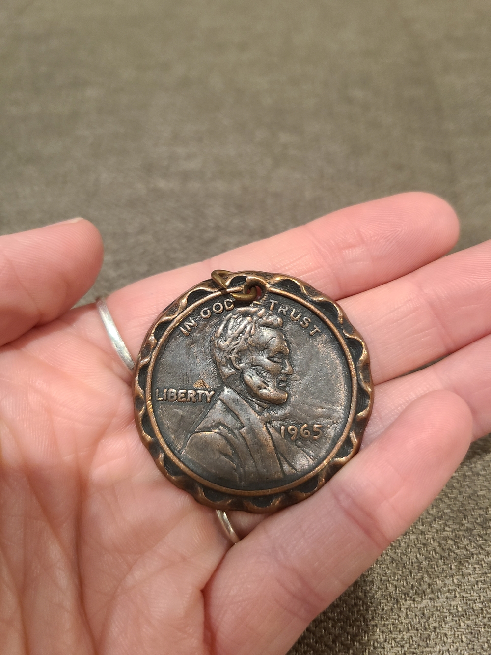 Vintage promotional oversized penny keychain token